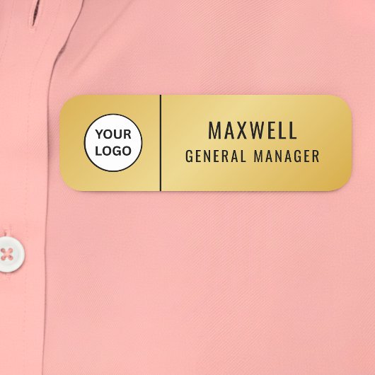 Custom Logo Employee Staff Safety Pin Gold Namensschild