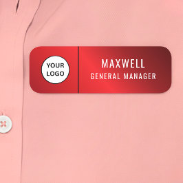 Custom Logo Employee Staff Safety Pin Red Namensschild