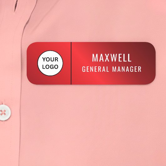 Custom Logo Employee Staff Safety Pin Red Namensschild