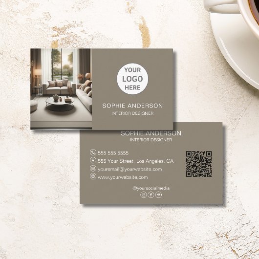 Custom Logo Foto QR Social Media Taue Visitenkarte