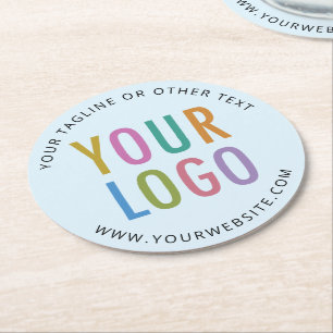 Custom-Logo für Baby Blue Personalisiert Paper-Unt Runder Pappuntersetzer