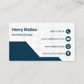 Custom Logo Geometric Business Card Corporate Visitenkarte (Rückseite)