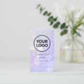  Custom Logo Glitzer Bokeh Modern Holographic Busi Visitenkarte (Stehend Vorderseite)