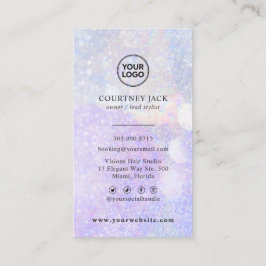 Custom Logo Glitzer Bokeh Modern Holographic Busi Visitenkarte