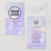  Custom Logo Glitzer Bokeh Modern Holographic Busi Visitenkarte (Vorne/Hinten)