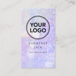 Custom Logo Glitzer Bokeh Modern Holographic Busi Visitenkarte