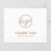 Custom Logo Gold Budget Thank You Card (Vorderseite)