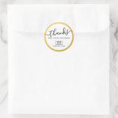 Custom Logo Gold Look Border Business Vielen Dank Runder Aufkleber (Tasche)