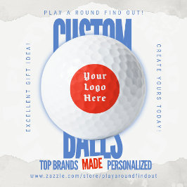 Custom Logo Golf Branding Retro Badge Tournament Golfball