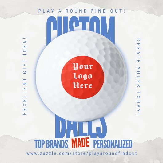 Custom Logo Golf Branding Retro Badge Tournament Golfball