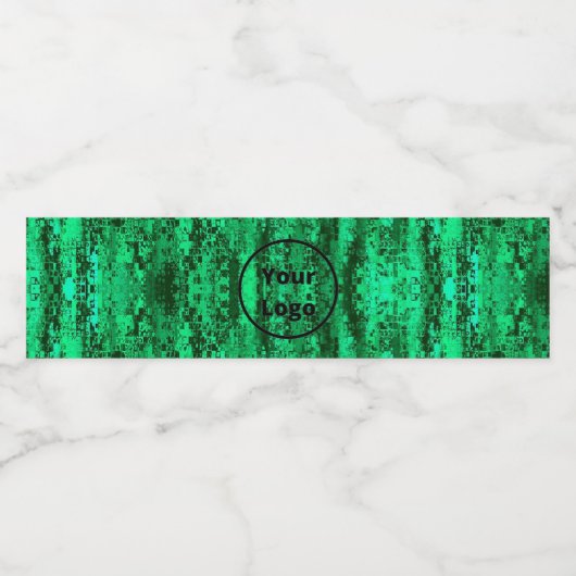Custom logo green and  black pixel pattern wasserflaschenetikett (Einzelnes Label)