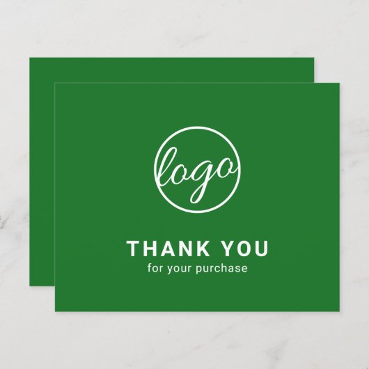 Custom Logo Green Budget Thank You Card (Vorne/Hinten)