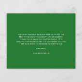 Custom Logo Green Budget Thank You Card (Rückseite)