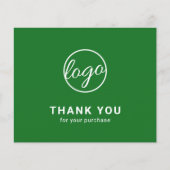 Custom Logo Green Budget Thank You Card (Vorderseite)