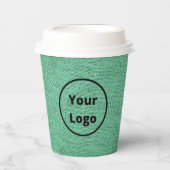 Custom logo green burlap pappbecher (Vorderseite)