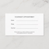 Custom Logo Healthcare Clinic Navy Blue Terminkarte (Rückseite)