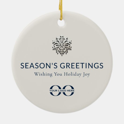 Custom Logo Holiday Joy Snowflake Ornament (Hinten)