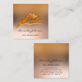 Custom Logo House Real Anwesen Agent Zuhause Elega Quadratische Visitenkarte (Vorne/Hinten)