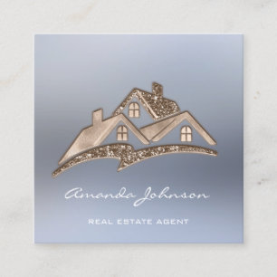 Custom Logo House Real Anwesen Agent Zuhause Elfen Quadratische Visitenkarte