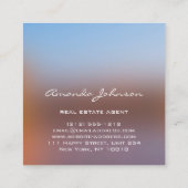 Custom Logo House Real Anwesen Agent Zuhause Rosen Quadratische Visitenkarte (Rückseite)