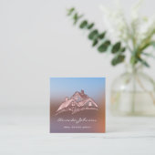 Custom Logo House Real Anwesen Agent Zuhause Rosen Quadratische Visitenkarte (Stehend Vorderseite)