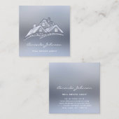 Custom Logo House Real Anwesen Agent Zuhause Smoky Quadratische Visitenkarte (Vorne/Hinten)