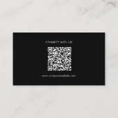 Custom Logo Icons Modern Black QR Code Visitenkarte (Rückseite)