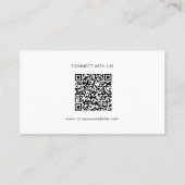 Custom Logo Icons Modern White QR Code Visitenkarte (Rückseite)