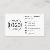 Custom Logo Icons Modern White QR Code Visitenkarte (Vorderseite)