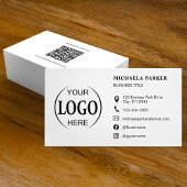 Custom Logo Icons Modern White QR Code Visitenkarte