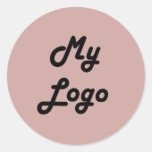 Custom logo image business dusty rose pink runder aufkleber (Vorderseite)