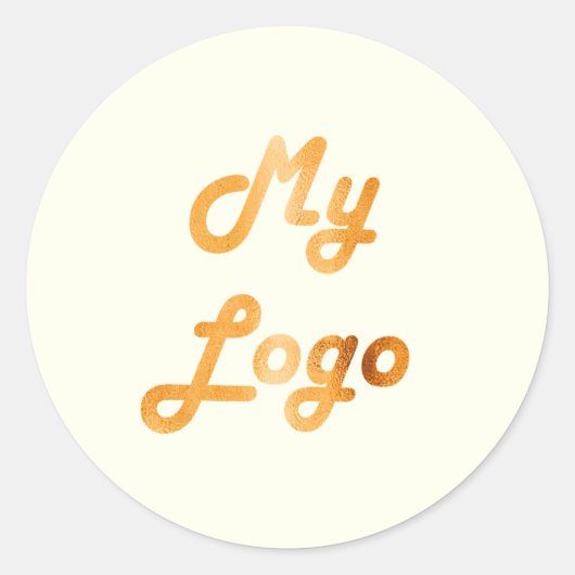 Custom logo image business ivory runder aufkleber (Vorderseite)