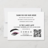 Custom Logo Lash Business Danke Karte TC2 (Rückseite)