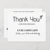 Custom Logo Lash Business Danke Karte TC2 (Vorne/Hinten)