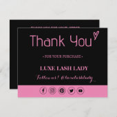 Custom Logo Lash Business Danke Karte TC4 (Vorne/Hinten)
