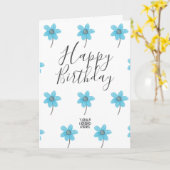 Custom Logo Light Blue Blume Happy Birthday Karte (Gelbe Blume)