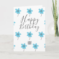 Custom Logo Light Blue Blume Happy Birthday