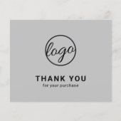 Custom Logo Light Gray Budget Thank You Card (Vorderseite)