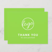 Custom Logo Lime Green Budget Thank You Card (Vorne/Hinten)