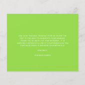 Custom Logo Lime Green Budget Thank You Card (Rückseite)