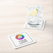 Custom Logo, Low minimum quantity Rechteckiger Pappuntersetzer (Vor Ort)