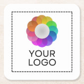 Custom Logo, Low minimum quantity Rechteckiger Pappuntersetzer (Vorderseite)