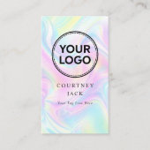  Custom Logo Luxus Holographic Pastel Rainbow Visitenkarte (Vorderseite)