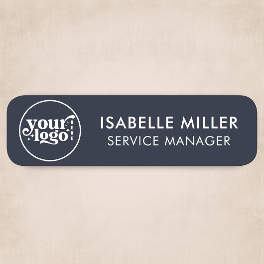 Custom Logo Magnetic Or Safety Pin Navy Small Namensschild