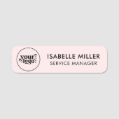 Custom Logo Magnetic Or Safety Pin Pink Small Namensschild (Vorderseite)