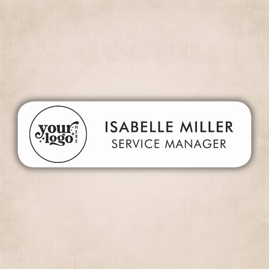 Custom Logo Magnetic Or Safety Pin White Small Namensschild