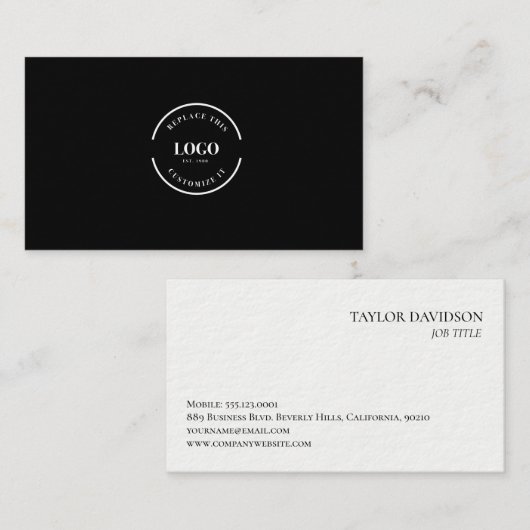 Custom Logo Minimalist Modern Professional Brandin Visitenkarte (Vorne/Hinten)