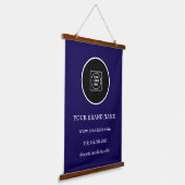 Custom Logo Modern Corporate Hanging Display Wandteppich Mit Holzrahmen (Gewinkelt)