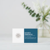 CUSTOM LOGO modern minimal dunkelblau Visitenkarte (Stehend Vorderseite)
