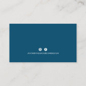CUSTOM LOGO modern minimal dunkelblau Visitenkarte (Rückseite)